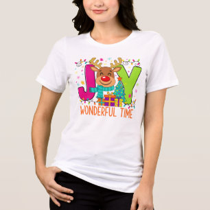 "Fröhliches Rentier Weihnachts T-Shirt" Tri-Blend Shirt