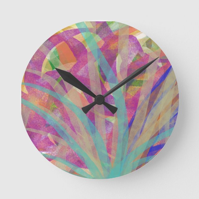 Fröhliches Riff Runde Wanduhr (Vorderseite)