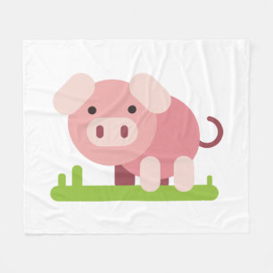 Fröhliches rosa Ferkel Fleecedecke