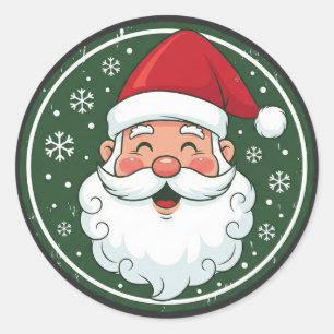 Fröhliches Santa Claus-Gesicht Personalisiertes We Runder Aufkleber