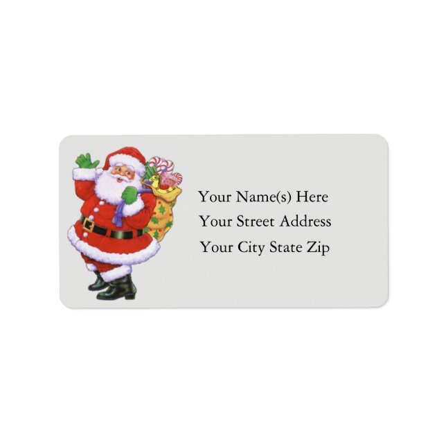 fröhliches Santa Vintag Address Label Adressaufkleber (Vorne)
