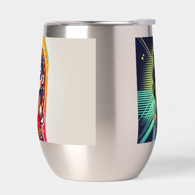 Fröhliches Saree Cartoon Water Bottle Design - Tra (Links)