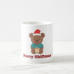 Fröhliches Schichtmas-Nurse-Bär-Cocoa-Tasse Kaffeetasse