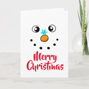 Fröhliches Schneemann-Gesicht Frohe Weihnachten Karte