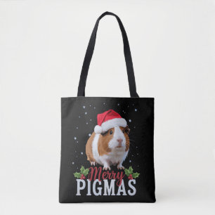 Fröhliches Schweinmas lustiges Meerschweinchen Wei Tasche