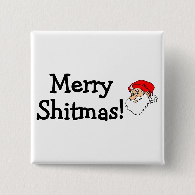 Fröhliches Shitmas Sankt Button (Vorderseite)