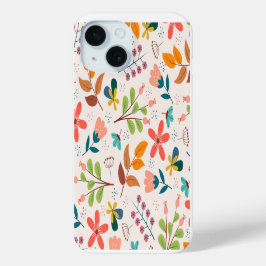 Fröhliches skandinavisches volkstümliches Blumenmu Case-Mate iPhone Hülle