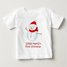 Fröhliches Snowman Baby's First Christmas Shirt