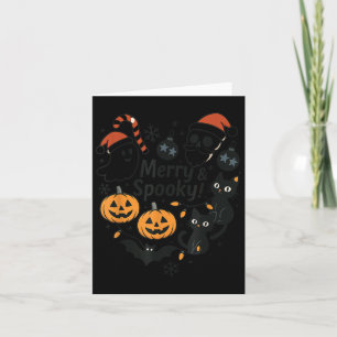 Fröhliches Soky Halloween Weihnachten Süße Katzen Karte