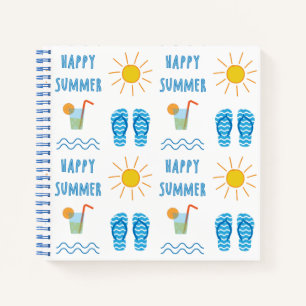 Fröhliches Sommer Muster Notizbuch