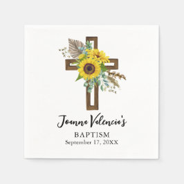 Fröhliches Sonnenblumen Rustikales Boho Dunkles Ho Serviette