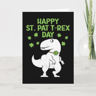Fröhliches St. Pat T-Rex Patrick's Day Lustiger Di Karte