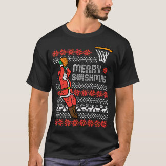 Fröhliches Swishmas Basketball hässliches Weihnach T-Shirt