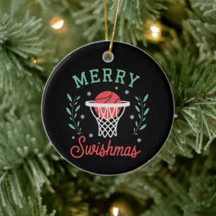 Fröhliches Swishmas Basketball Weihnachten Sport X Keramik Ornament