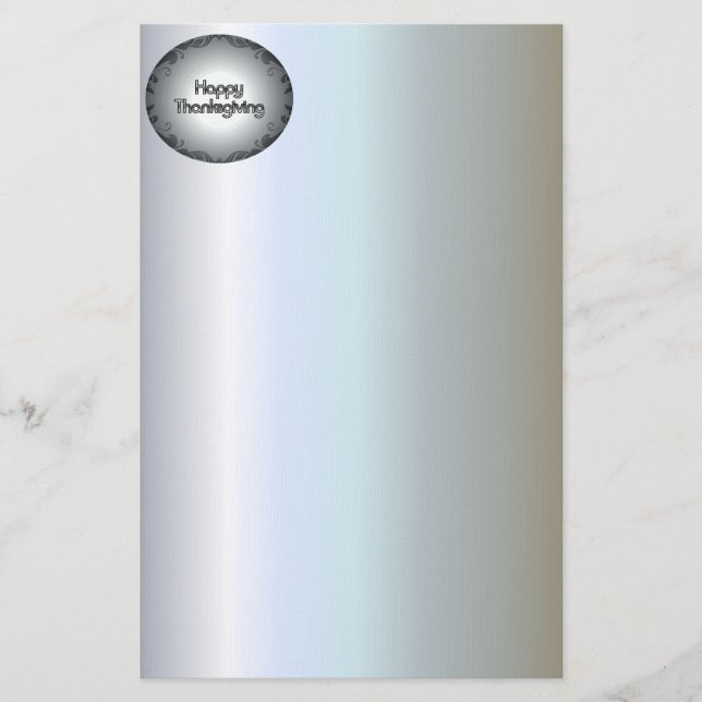 Fröhliches Thanksgiving-Mural mit Damask Border Briefpapier (Vorderseite)