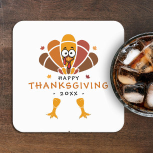 Fröhliches Thanksgiving Turkey Fall Friendsgiving Rechteckiger Pappuntersetzer