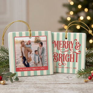 Fröhliches und Helles Familienfoto Keramikornament