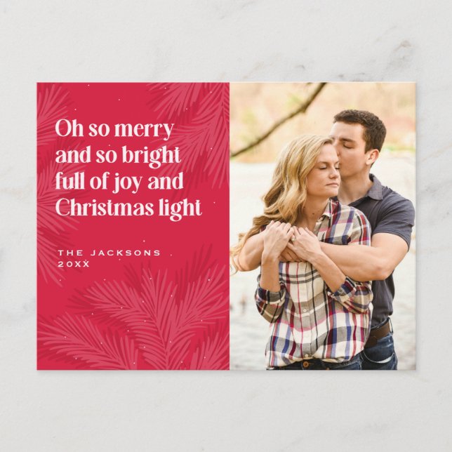Fröhliches und helles Weihnachtsdesign Feiertagspostkarte (Vorderseite)