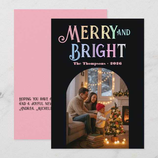 Fröhliches und helles Weihnachtsfest-Foto Feiertagskarte (Vorne/Hinten)