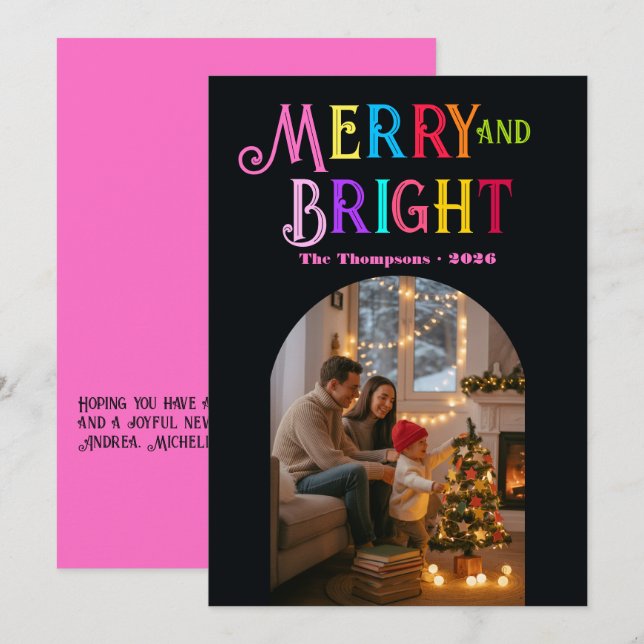 Fröhliches und helles Weihnachtsfest-Foto Feiertagskarte (Vorne/Hinten)