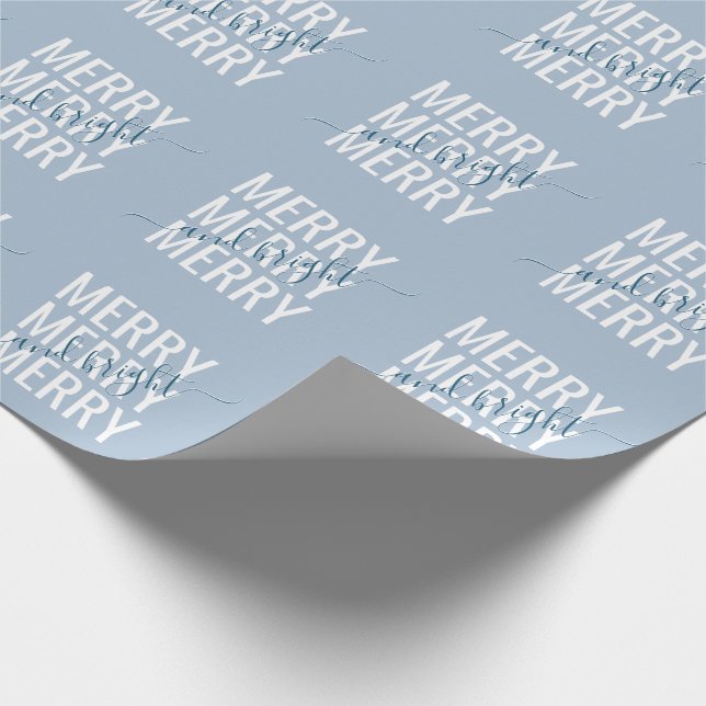 Fröhliches und helles Weihnachtslicht blaues Schac Geschenkpapier (Ecke)