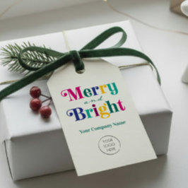 Fröhliches und helles Weihnachtslogo Geschenkanhänger