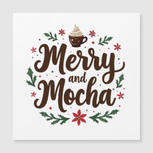 Fröhliches und Mocha-Getränk Weihnachten Kaffee Xm Magnetkarte