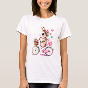 Fröhliches und romantisches Bunny Rabbit auf dem F T-Shirt