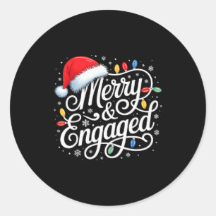 Fröhliches und verlobtes Shirt Paar Weihnachten pa Runder Aufkleber
