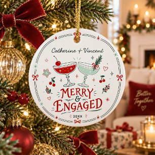 Fröhliches und verlobtes Weihnachtsgeschenk person Keramik Ornament