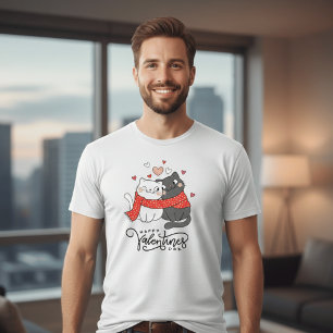 Fröhliches Valentinstag-Katzen-Shirt Süße Katzen T-Shirt