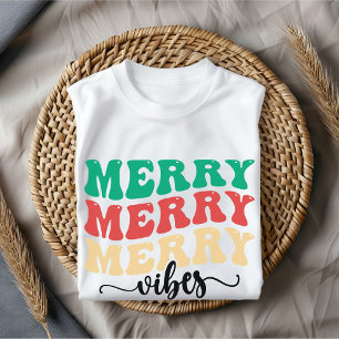 Fröhliches Vibes-Shirt, Frohe Weihnachten Shirt, F T-Shirt