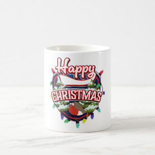 Fröhliches Weihnachten Cartoon-Logo Kaffeetasse