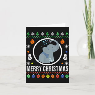 Fröhliches Weihnachten Elefant hässlicher Pullover Karte