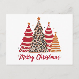 Fröhliches Weihnachten Gemusterte Bäume Leopard Ro