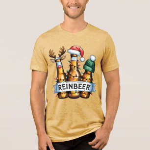Fröhliches Weihnachten Lustiges Reinbeer T-Shirt f Tri-Blend Shirt