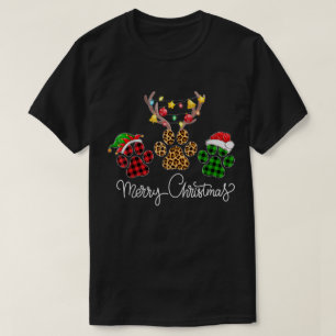Fröhliches Weihnachten Pfotenabdruck Design T-Shirt