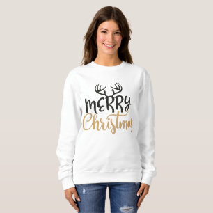 Fröhliches Weihnachten Rentiergeweih Sweatshirt fü