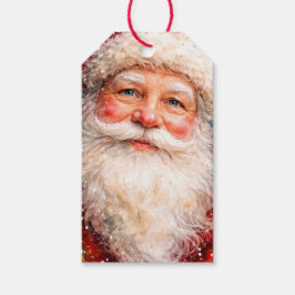 Fröhliches Weihnachten Santa Porträt Geschenkanhänger