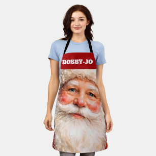 Fröhliches Weihnachten Santa Porträt Schürze