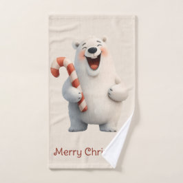 Fröhliches Weihnachten Süßes Eisbär-Design Badhandtuch Set
