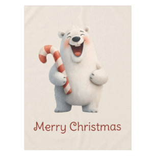 Fröhliches Weihnachten Süßes Eisbär-Design Tischdecke
