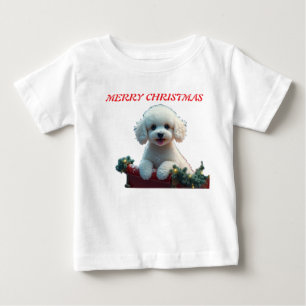 Fröhliches Weihnachten Welpe Baby T-shirt