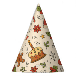 Fröhliches Weihnachts-Doodle-Muster Partyhütchen
