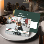Fröhliches Weihnachts-Foto Postkarte<br><div class="desc">Diese Weihnachtspostkarte bietet einen Bereich,  in dem Sie Ihr eigenes Foto,  einen modernen handgeschriebenen Schriftart und eine elegante Kombination aus Grün und Weiß hinzufügen können. Bearbeiten Sie *most* nach Ihren Wünschen und bearbeiten Sie alle Farben nach Ihren Wünschen.</div>