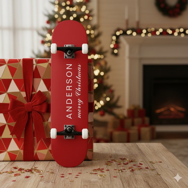 Fröhliches Weihnachts-Skateboard für festliche Sti Skateboard (Festive Merry Christmas Skateboard for Holiday Fun)