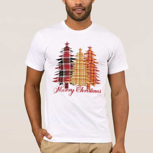 Fröhliches Weihnachtsdesign mit nahtlosen Mustern T-Shirt (Vorderseite)