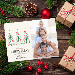 Fröhliches Weihnachtsferien-Foto Baum im Flugzeug Postkarte