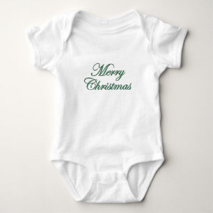 Fröhliches Weihnachtsfest in Grünem Glitter-Schrif Baby Strampler