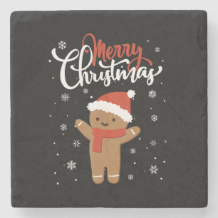 Fröhliches Weihnachtskuchen Weihnachtskeks Steinuntersetzer